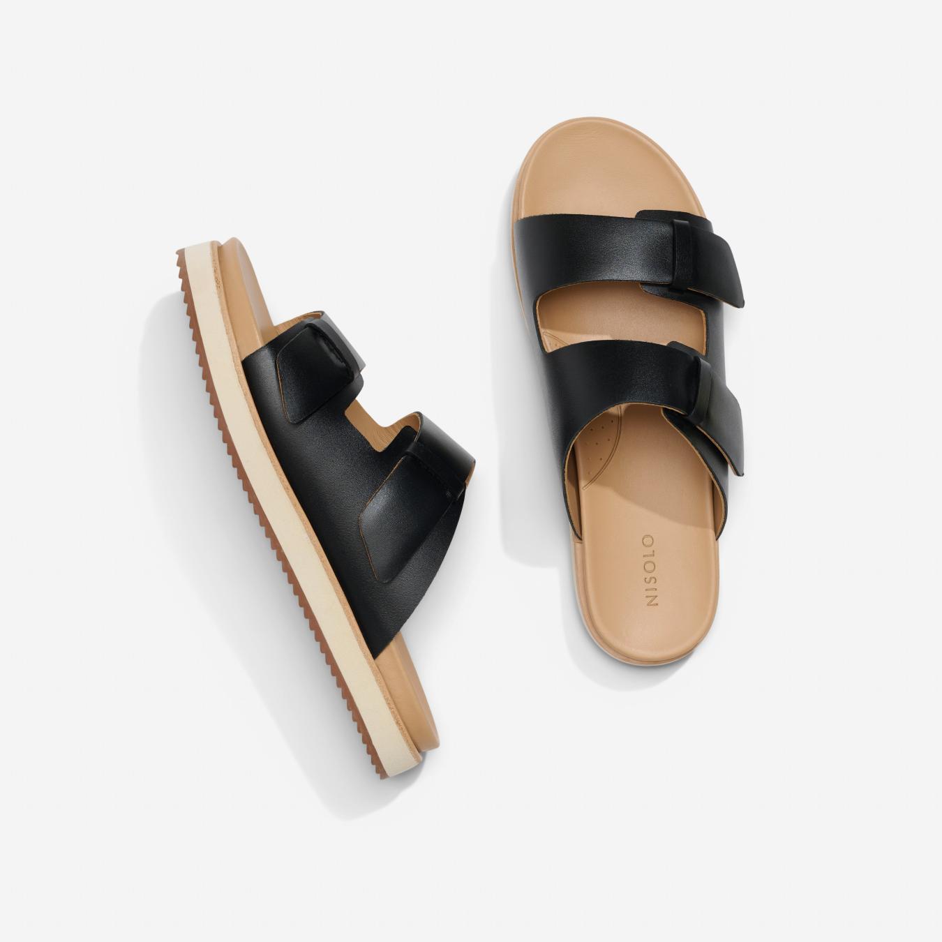 Nisolo Ella Flatform Slide Black | Women Sandals