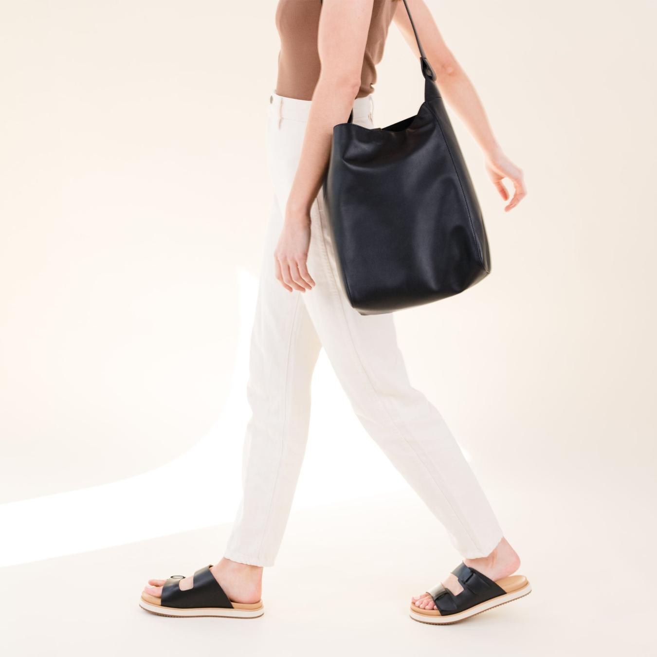 Nisolo Ella Flatform Slide Black | Women Sandals