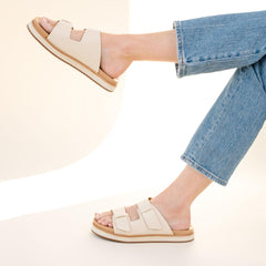 Nisolo Ella Flatform Slide Bone | Women Sandals