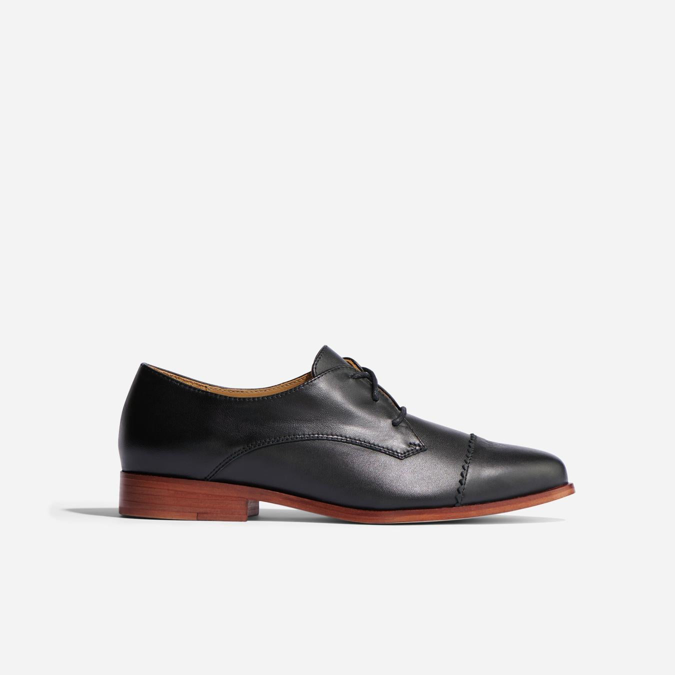 Nisolo Emilia Cap Toe Oxford Black | Women Flats &amp; Slip Ons