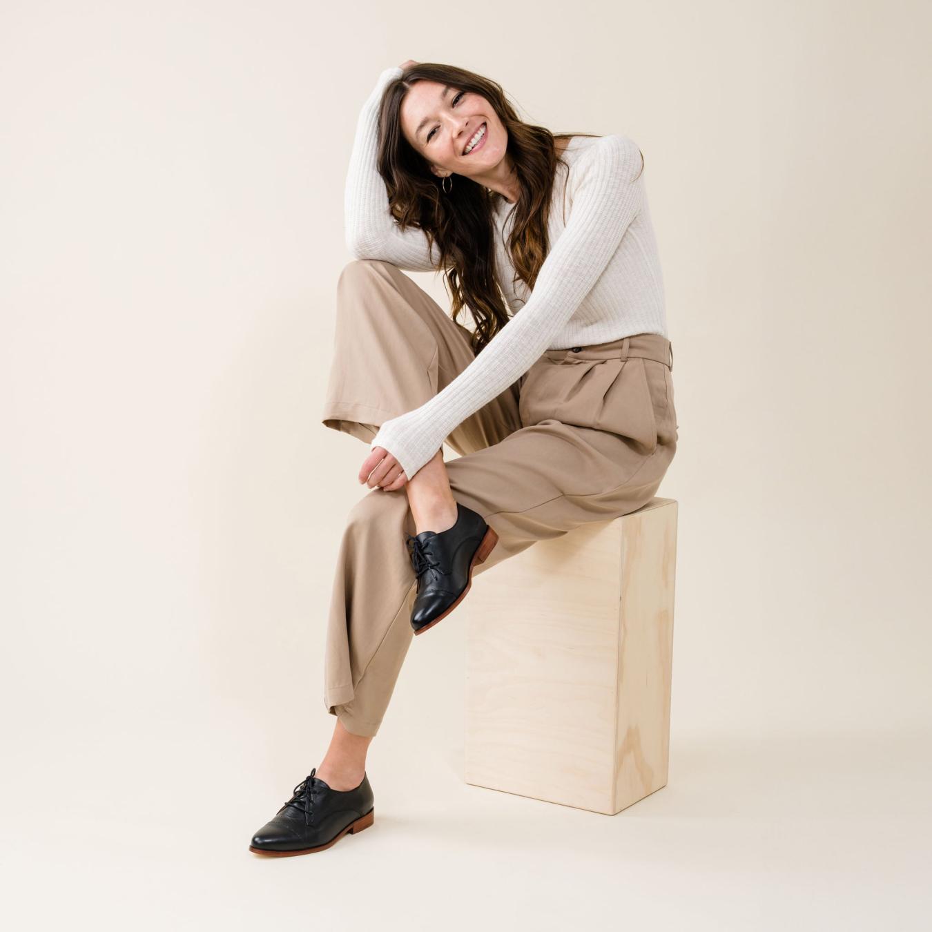 Nisolo Emilia Cap Toe Oxford Black | Women Flats &amp; Slip Ons