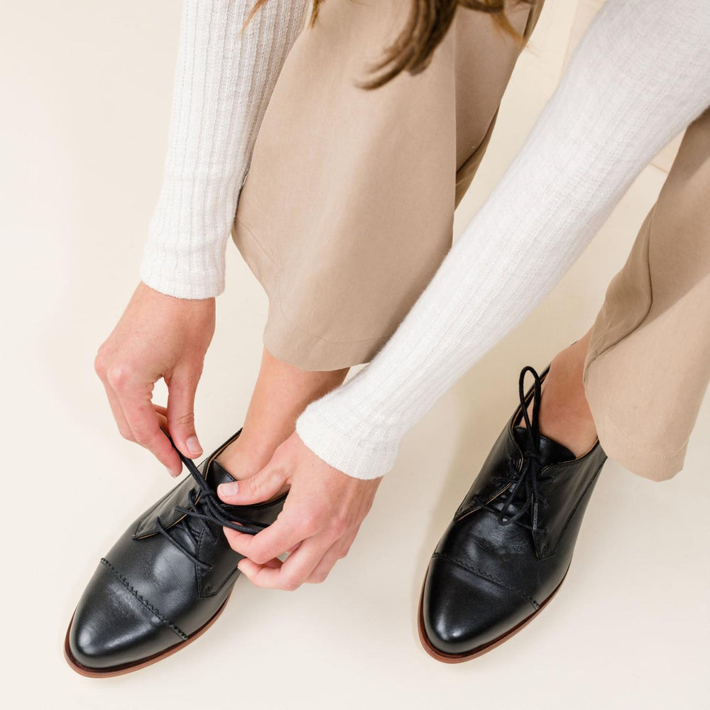 Nisolo Emilia Cap Toe Oxford Black | Women Loafers &amp; Mules
