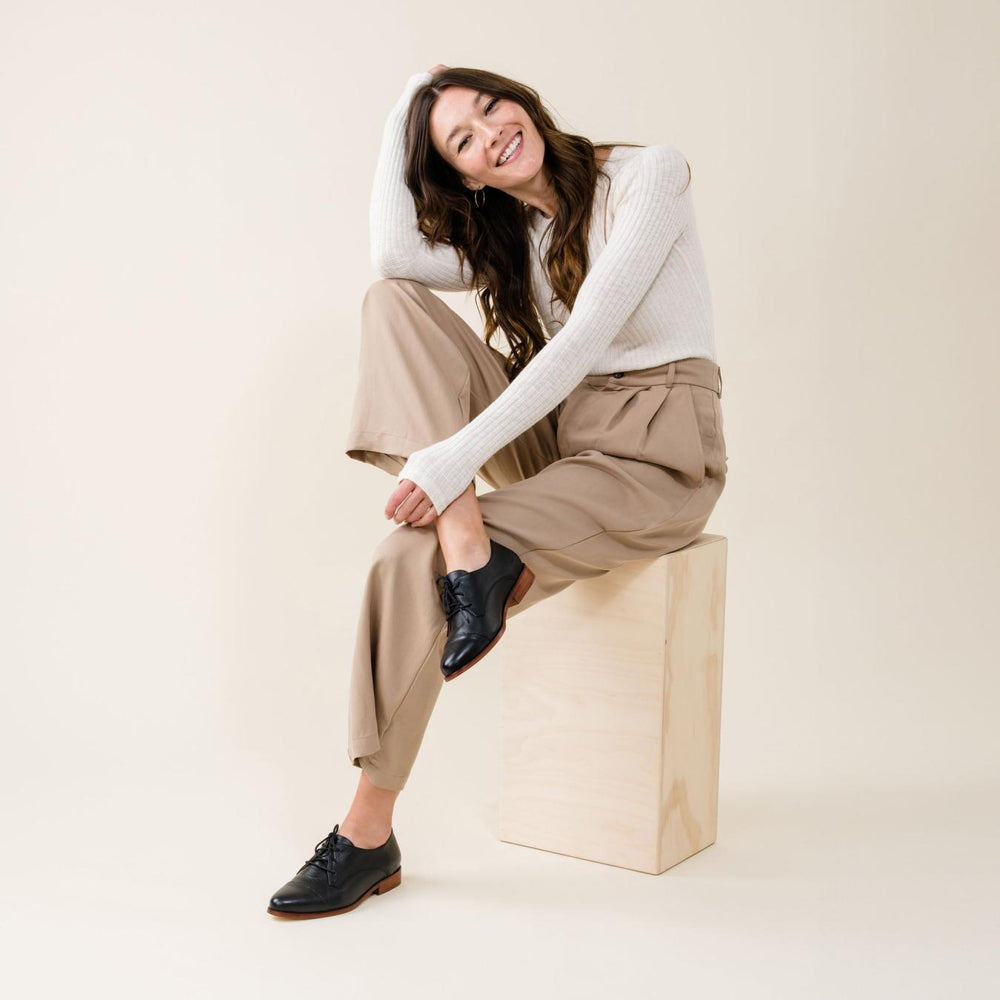 Nisolo Emilia Cap Toe Oxford Black | Women Loafers &amp; Mules