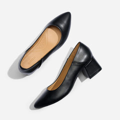 Nisolo Fiorela Go-To Mid Heel Black | Women Heels