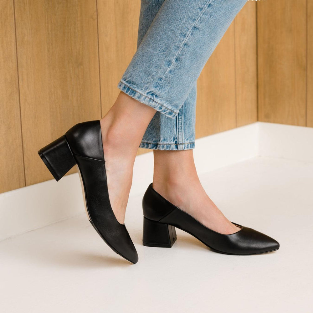 Nisolo Fiorela Go-To Mid Heel Black | Women Heels