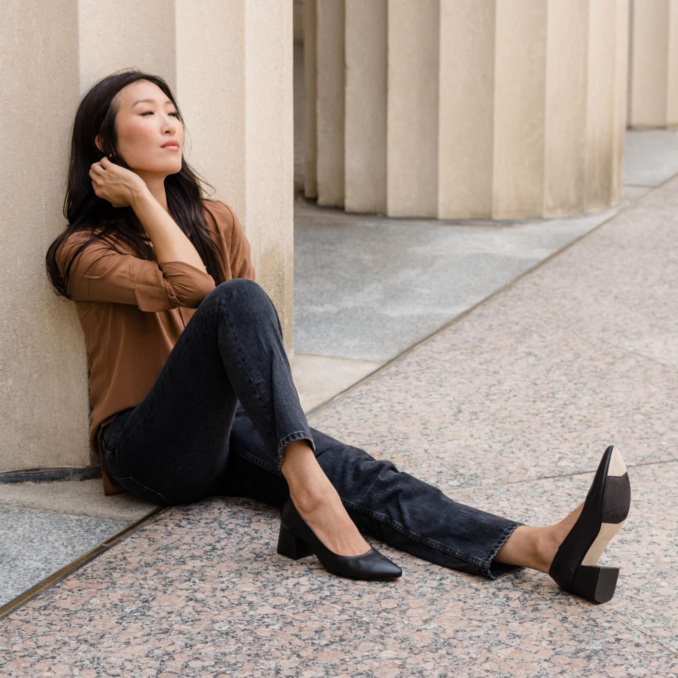 Nisolo Fiorela Go-To Mid Heel Black | Women Heels