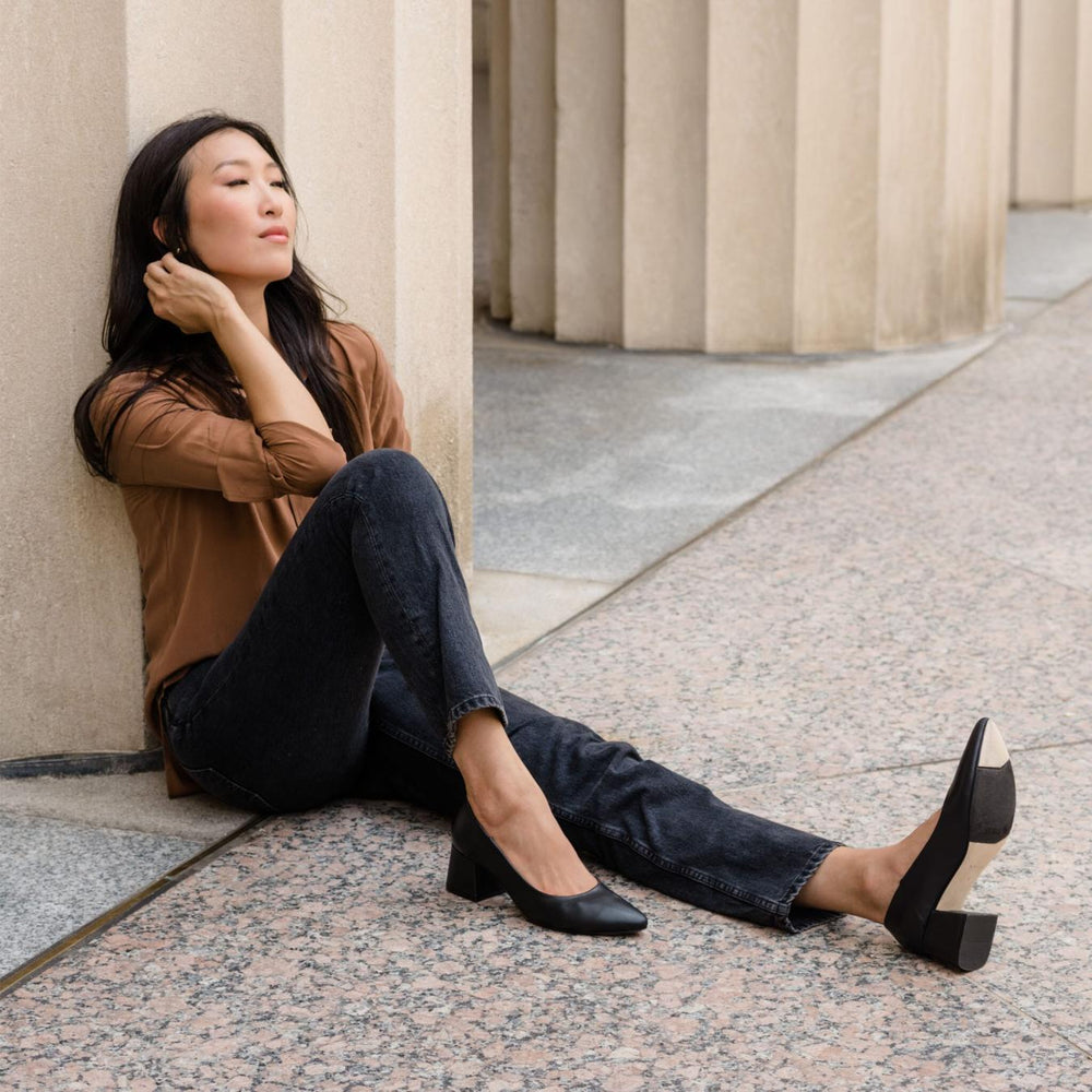 Nisolo Fiorela Go-To Mid Heel Black | Women Heels