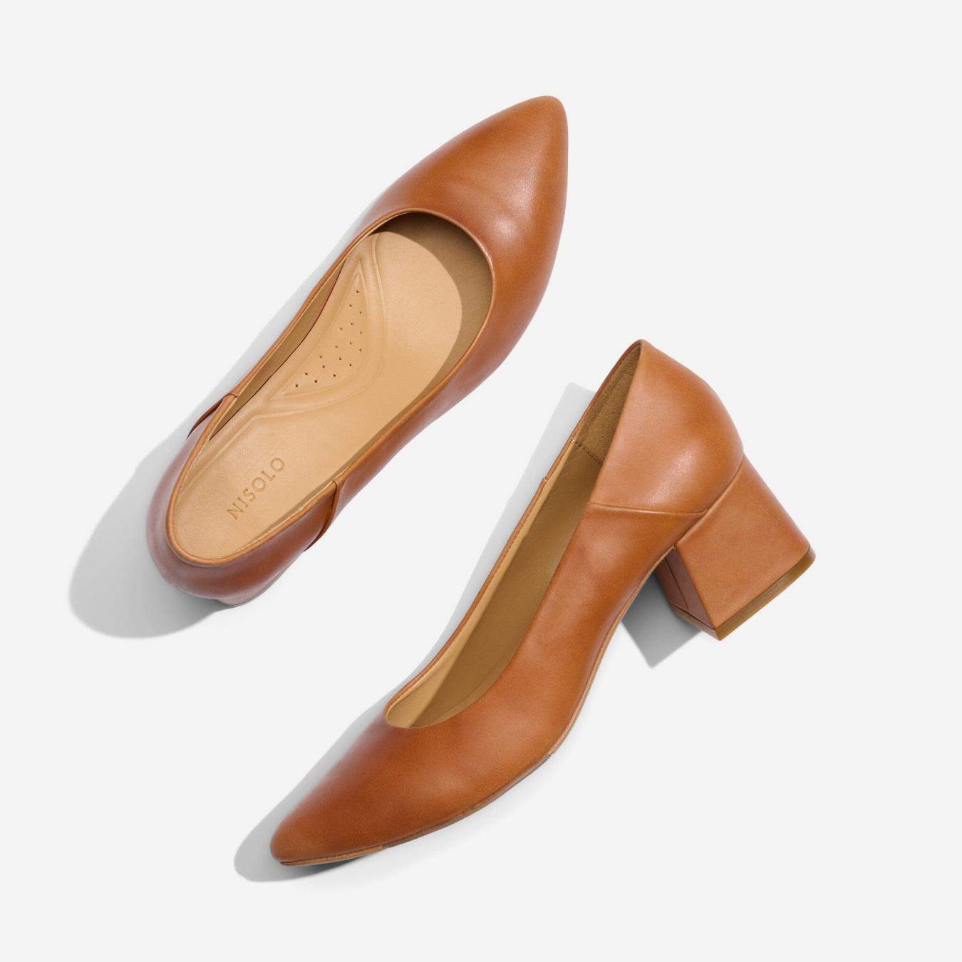 Nisolo Fiorela Go-To Mid Heel Caramel | Women Heels