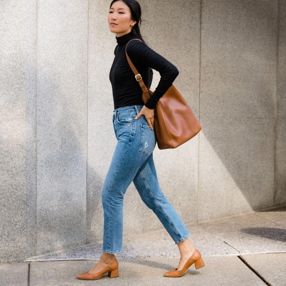 Nisolo Fiorela Go-To Mid Heel Caramel | Women Heels