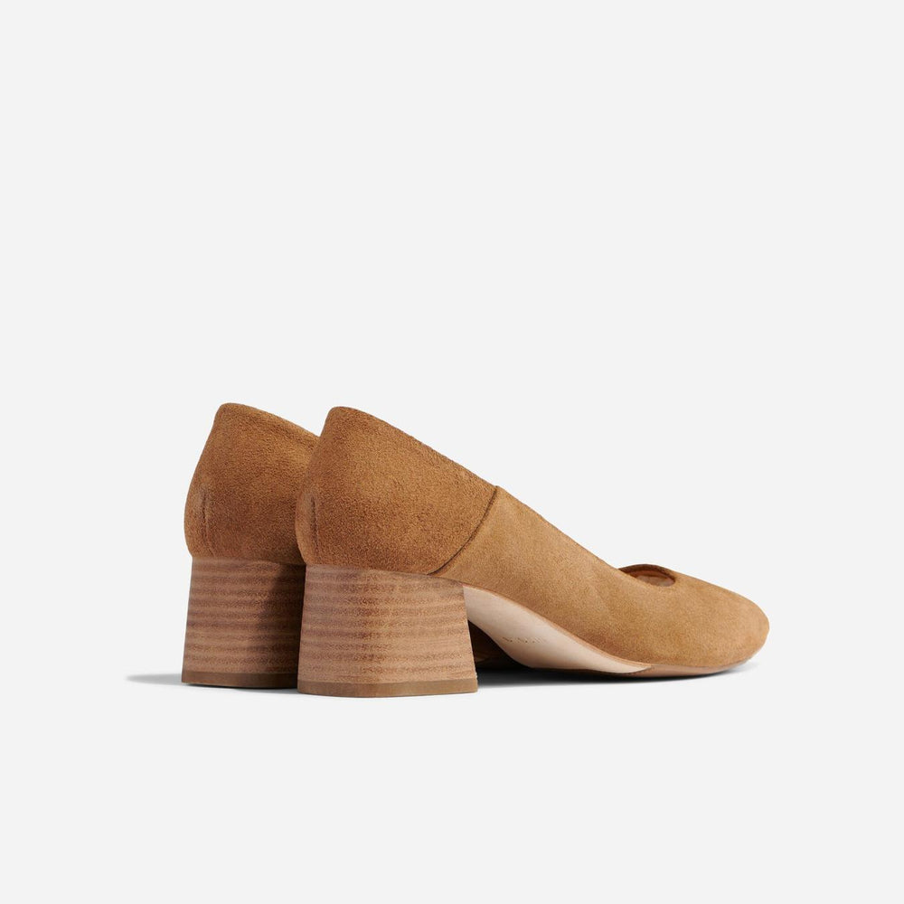 Nisolo Fiorela Go-To Mid Heel Taupe Suede | Women Heels