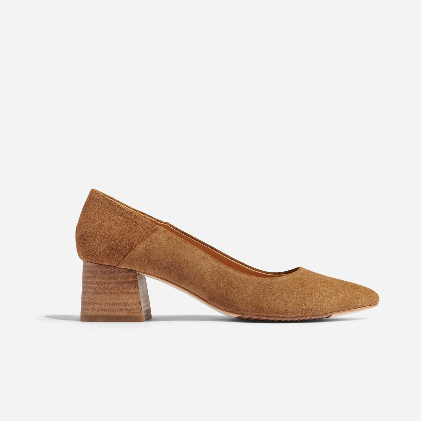 Nisolo Fiorela Go-To Mid Heel Taupe Suede | Women Heels
