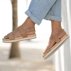 Nisolo Go-To Flatform Sandal 2.0 Almond | Women Sandals