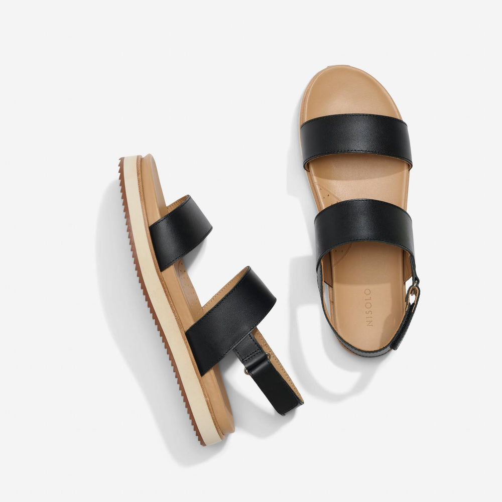 Nisolo Go-To Flatform Sandal 2.0 Black | Women Sandals