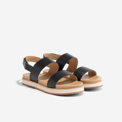 Nisolo Go-To Flatform Sandal 2.0 Black | Women Sandals