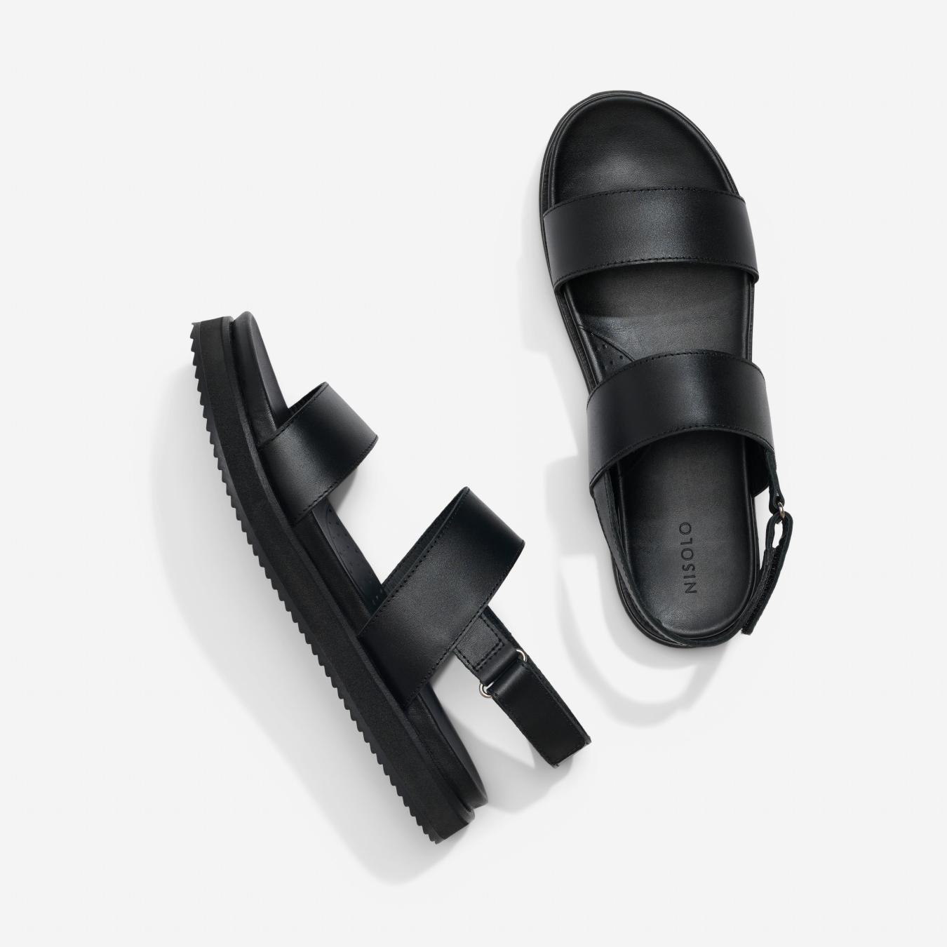 Nisolo Go-To Flatform Sandal 2.0 Black/Black | Women Sandals