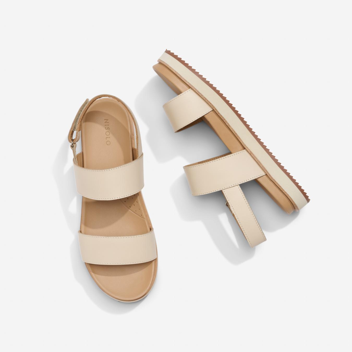Nisolo Go-To Flatform Sandal 2.0 Bone | Women Sandals