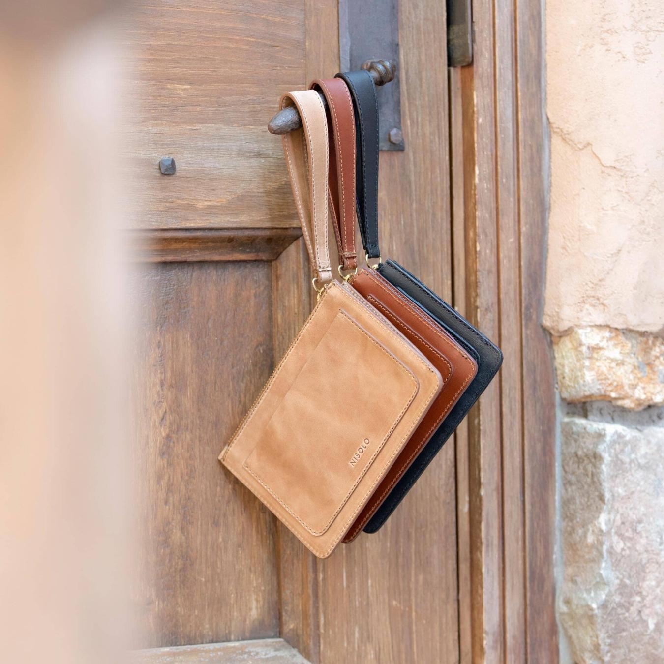 Nisolo Go-To Wristlet Clutch Almond | Women Bags &amp; Wallets