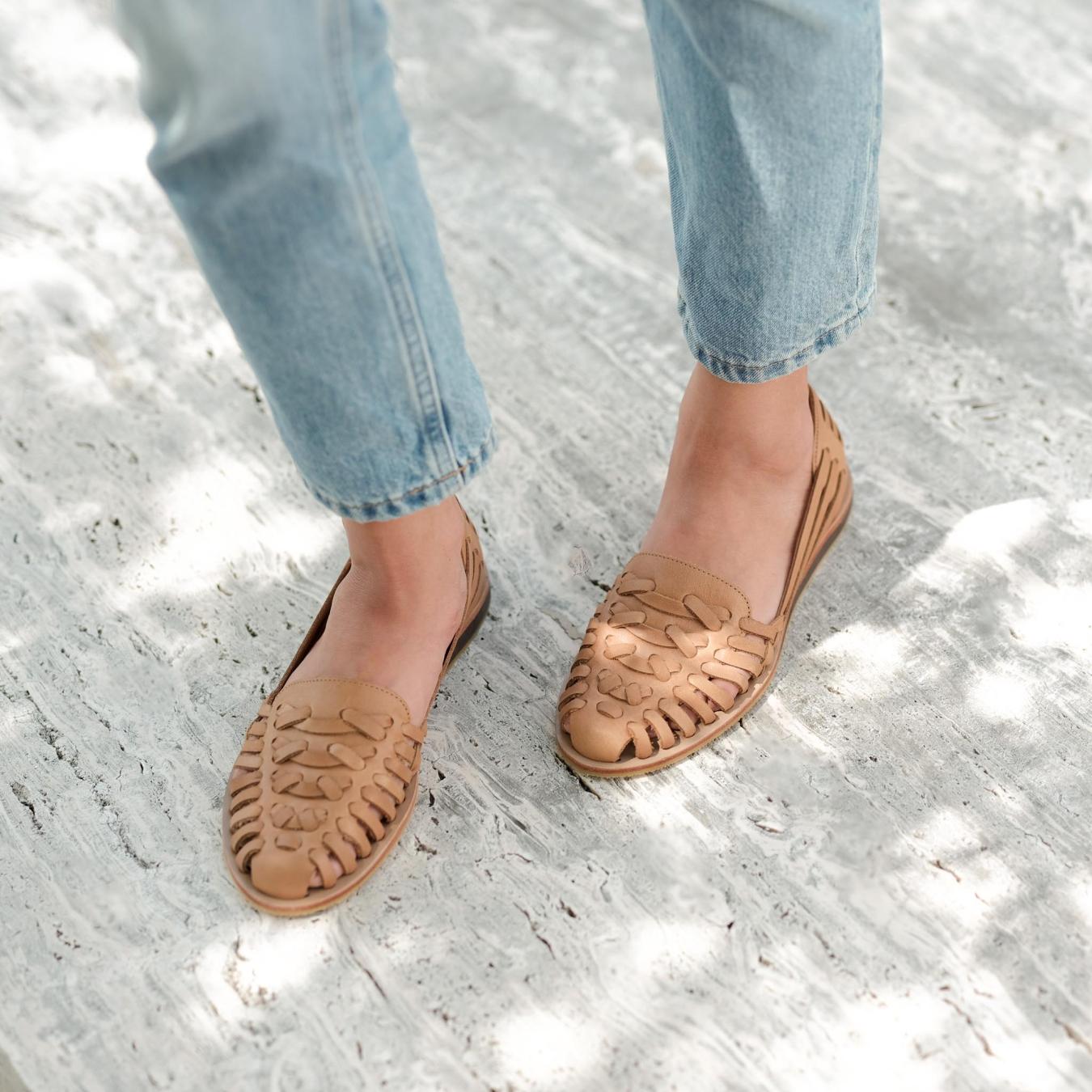 Nisolo Huarache Sandal Almond | Women Flats &amp; Slip Ons