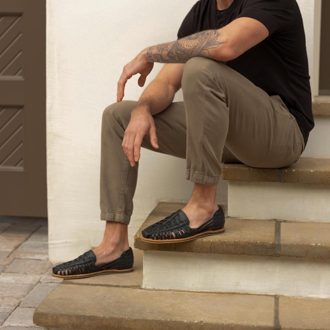 Nisolo Huarache Sandal Black | Men Sandals &amp; Slip Ons