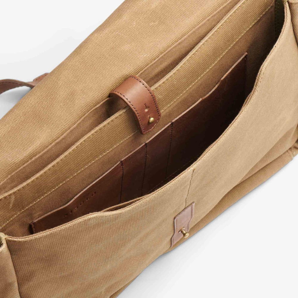 Nisolo Loreto Messenger Bag Waxed Canvas | Men Bags &amp; Wallets