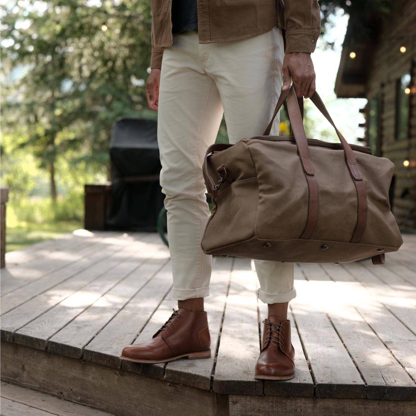 Nisolo Luis Weekender Waxed Canvas | Men Bags &amp; Wallets