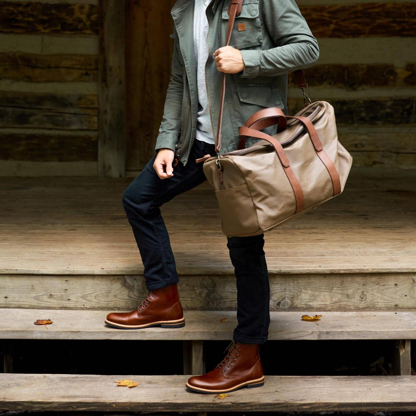 Nisolo Luis Weekender Waxed Canvas | Men Bags &amp; Wallets