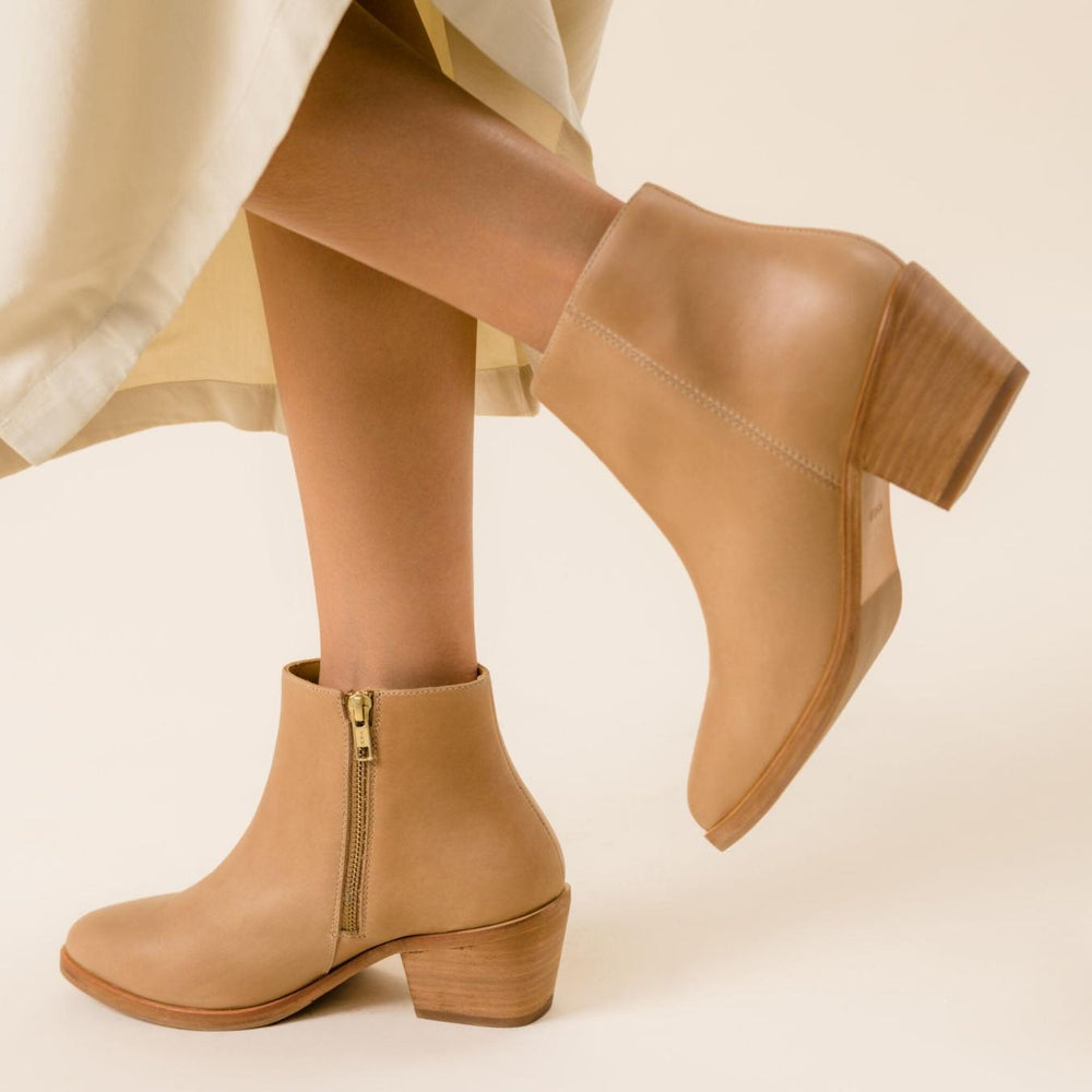 Nisolo Marisa Inside Zip Boot Almond | Women Boots