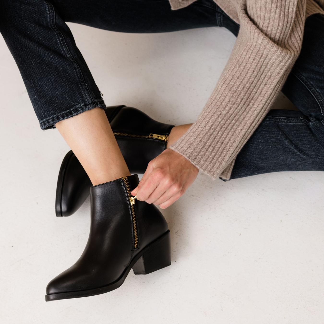 Nisolo Marisa Inside Zip Boot Black | Women Boots