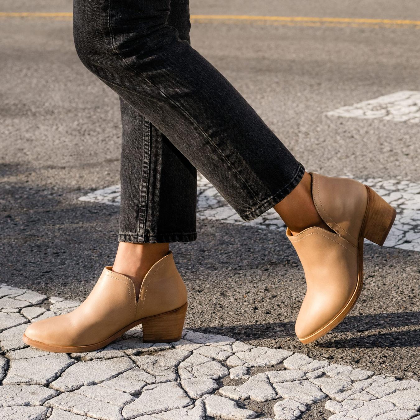 Nisolo Mia Everyday Ankle Bootie Almond | Women Heels