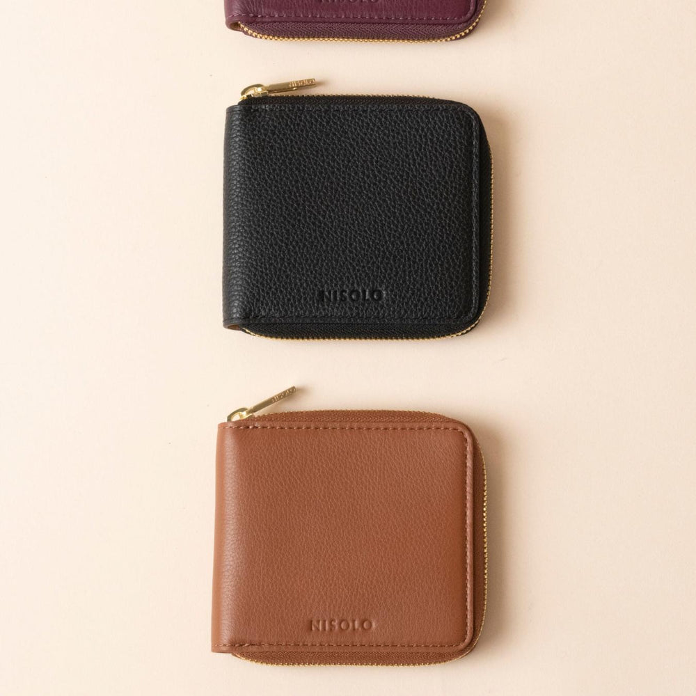 Nisolo Remi Zip Wallet Caramel | Women Bags &amp; Wallets