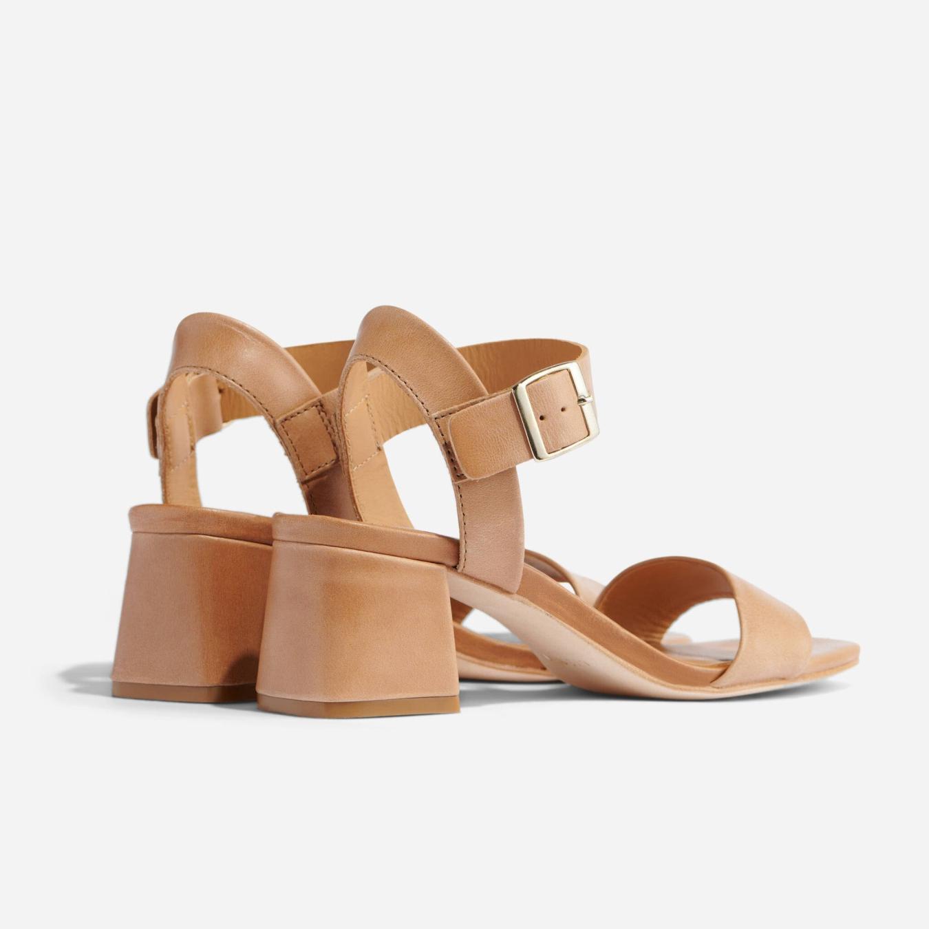 Nisolo Stella Go-To Block Heel Sandal Almond | Women Heels