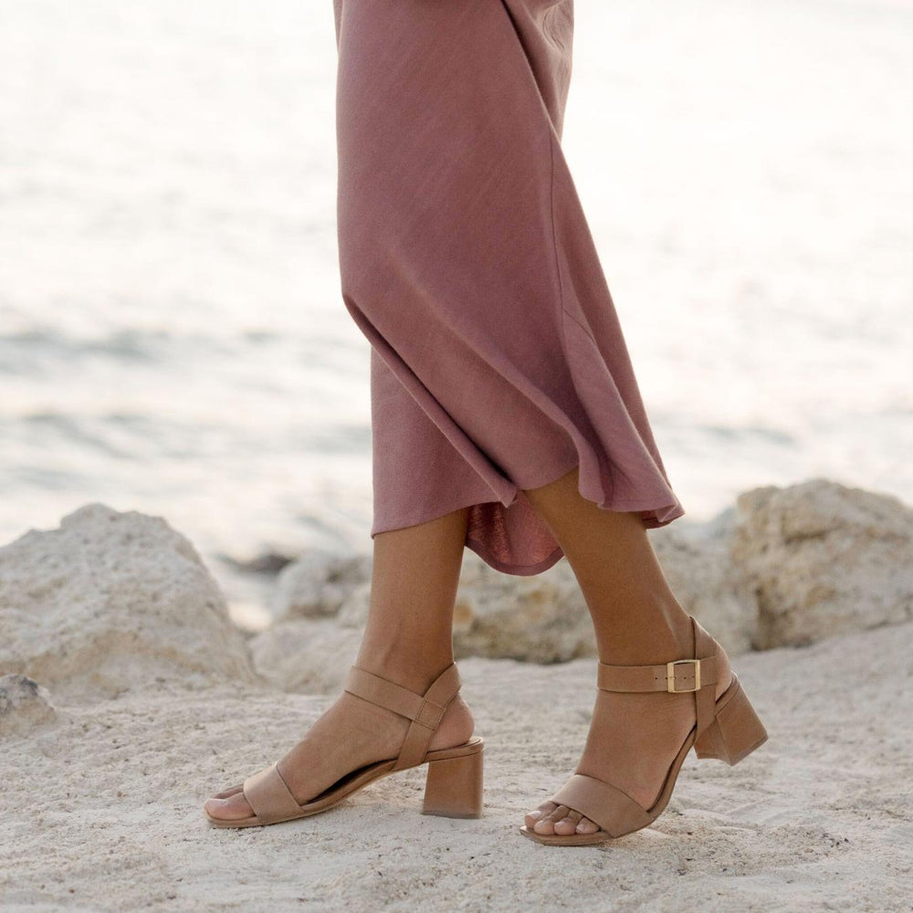 Nisolo Stella Go-To Block Heel Sandal Almond | Women Sandals