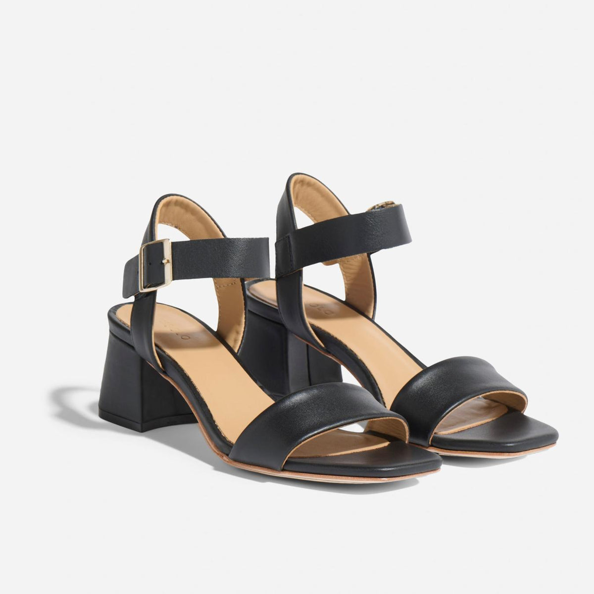 Nisolo Stella Go-To Block Heel Sandal Black | Women Heels