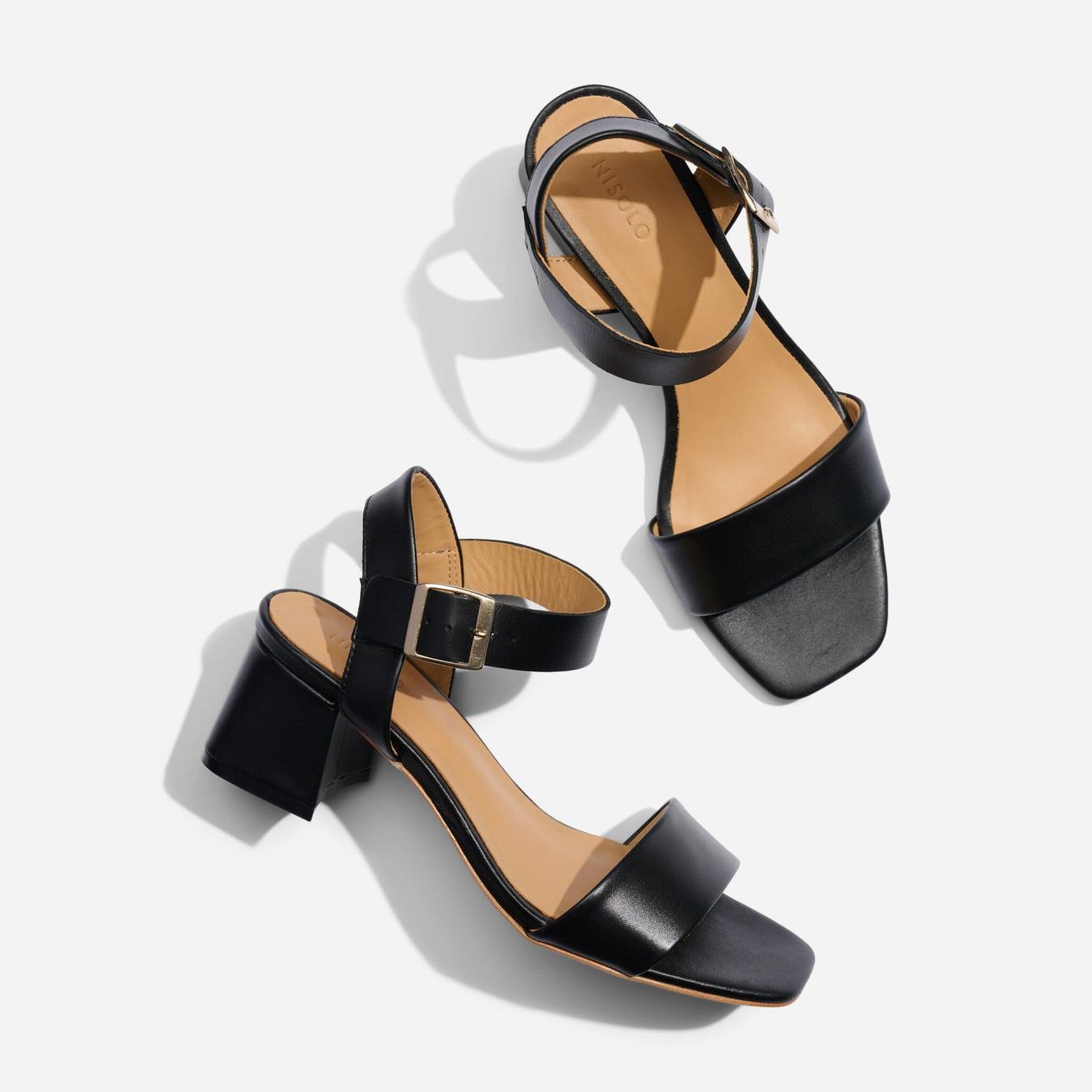 Nisolo Stella Go-To Block Heel Sandal Black | Women Heels