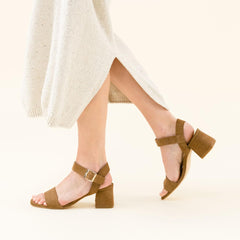 Nisolo Stella Go-To Block Heel Taupe Suede | Women Heels