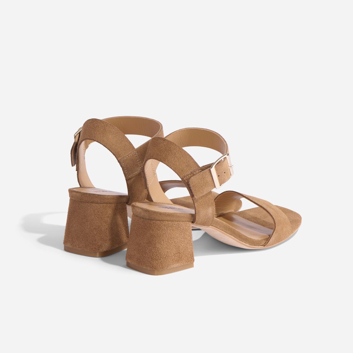 Nisolo Stella Go-To Block Heel Taupe Suede | Women Heels