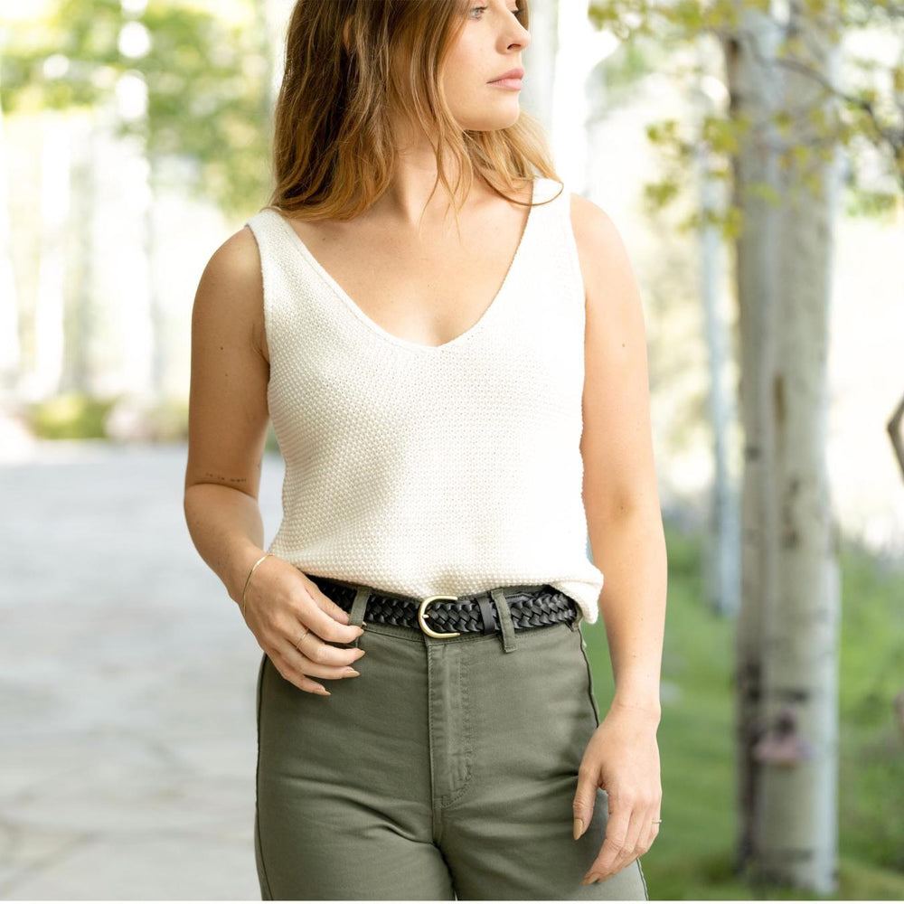 Nisolo Talia Braided Belt Black | Women Belts