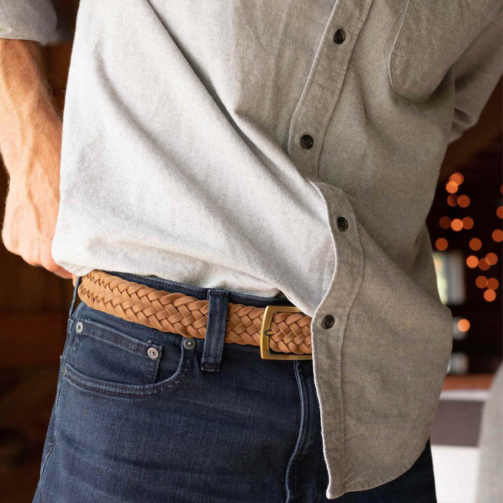 Nisolo Teyo Woven Belt Tobacco | Men Belts