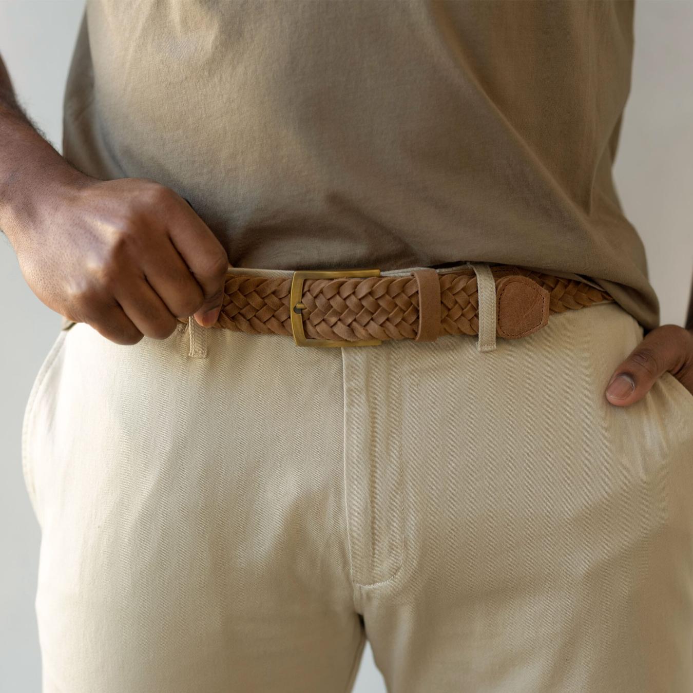 Nisolo Teyo Woven Belt Tobacco | Men Belts