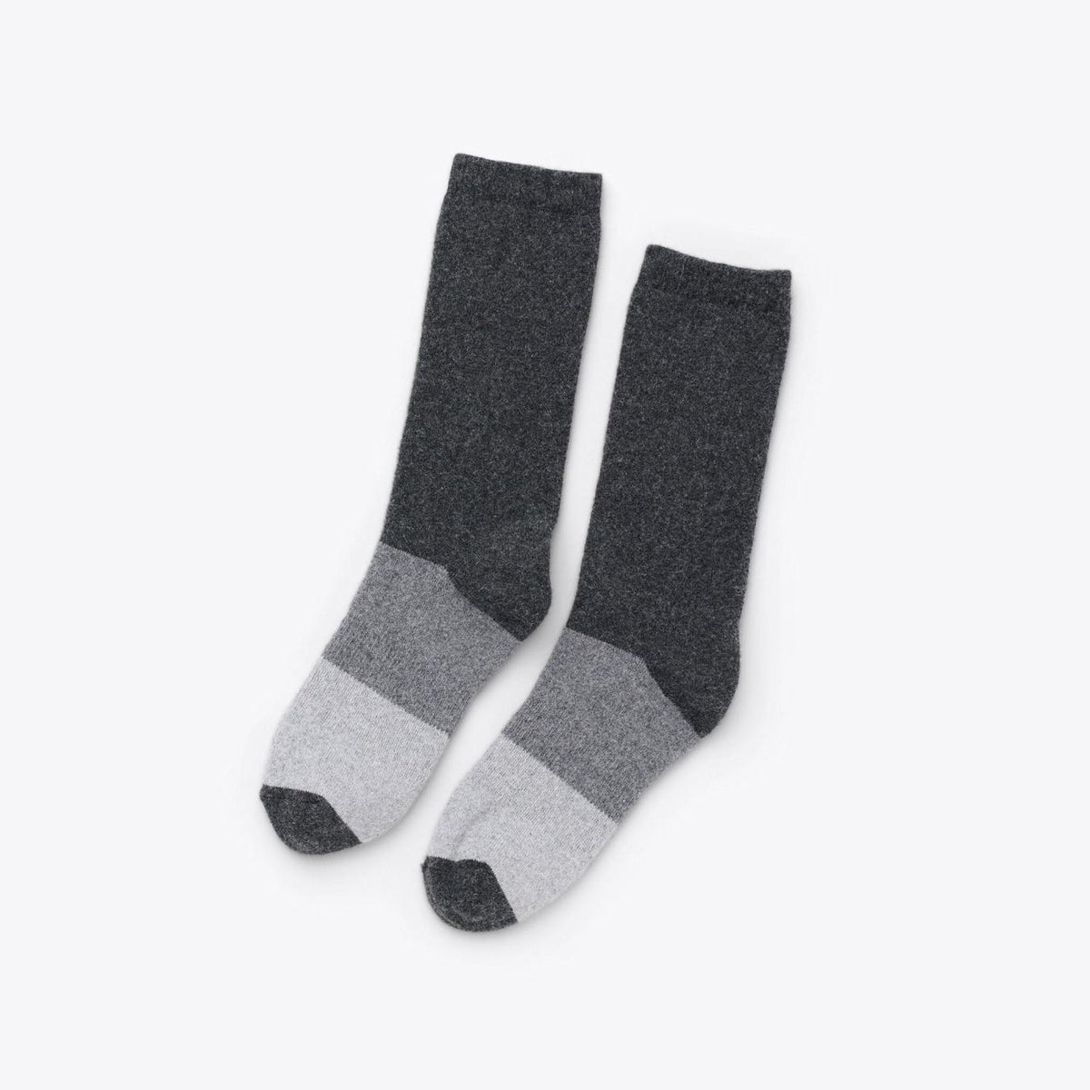 Nisolo Wool Cushion Crew Hiker Sock Charcoal Colorblock | Men Socks