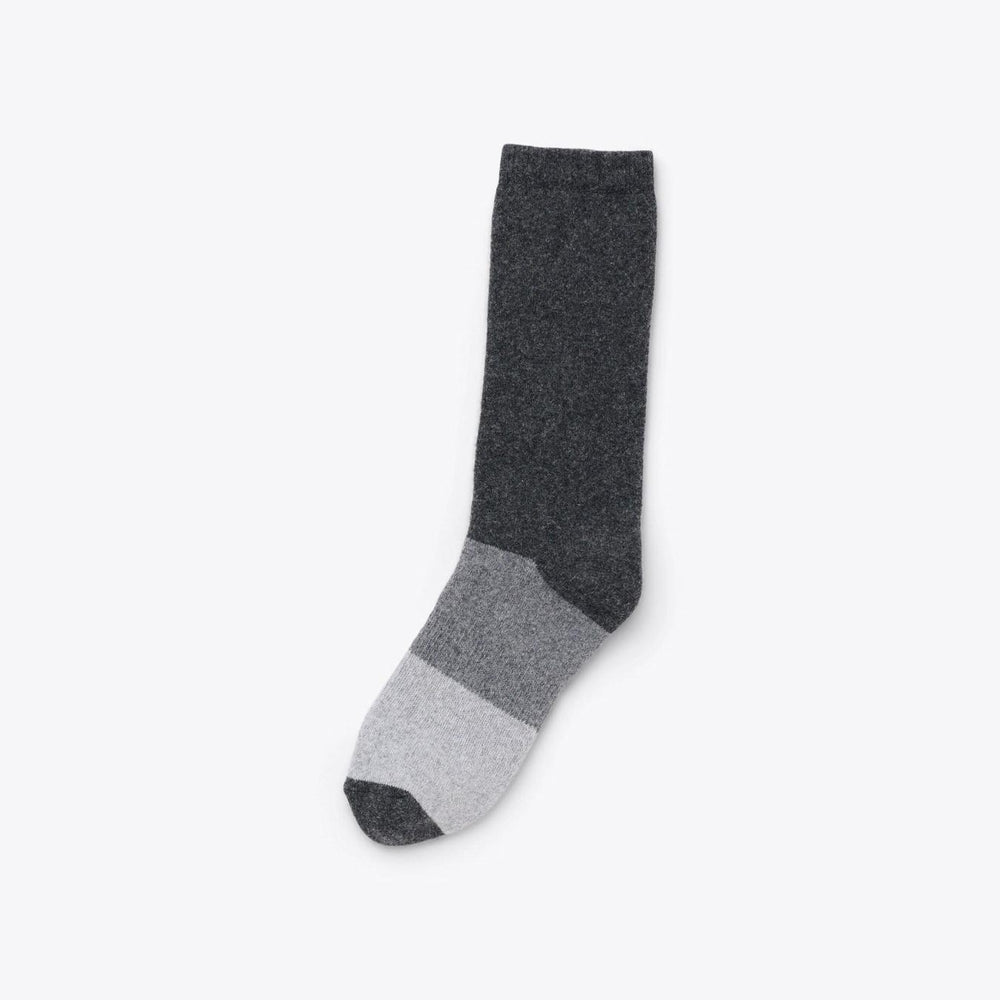 Nisolo Wool Cushion Crew Hiker Sock Charcoal Colorblock | Women Socks