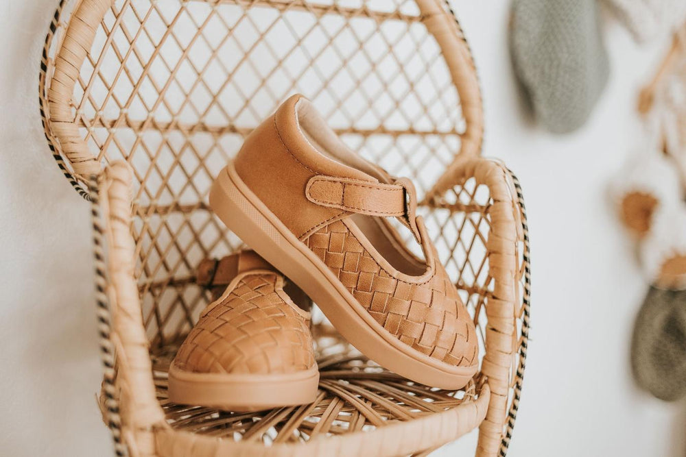 Nisolo Woven Hard Sole T-Bar Walnut | Baby Baby, Toddler &amp; Kids Shoes