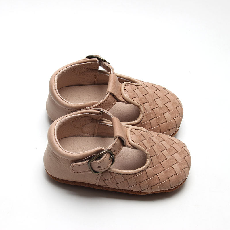 Nisolo Woven Soft Sole T-Bar Stone | Baby Baby, Toddler &amp; Kids Shoes