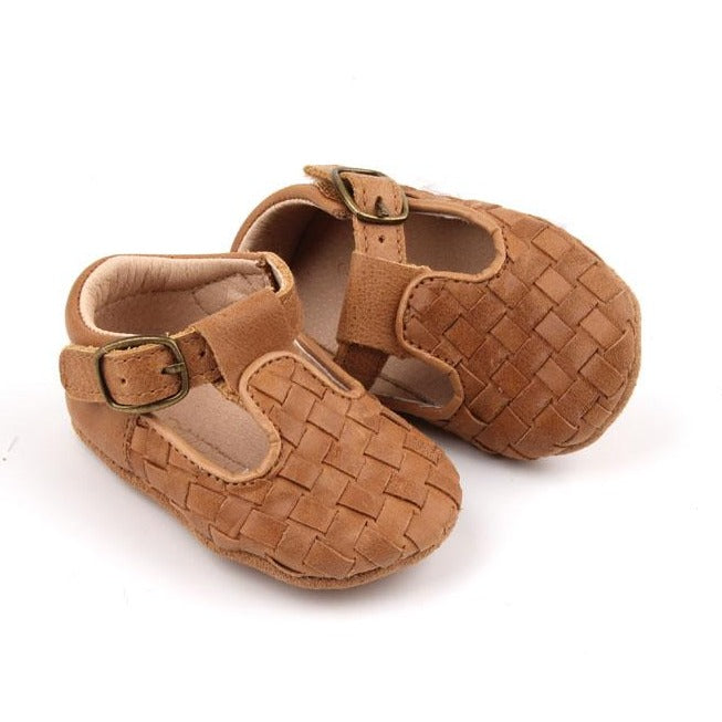 Nisolo Woven Soft Sole T-Bar Walnut | Baby Baby, Toddler &amp; Kids Shoes