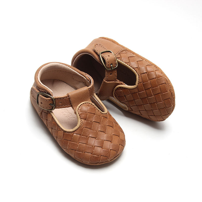 Nisolo Woven Soft Sole T-Bar Walnut | Baby Baby, Toddler &amp; Kids Shoes