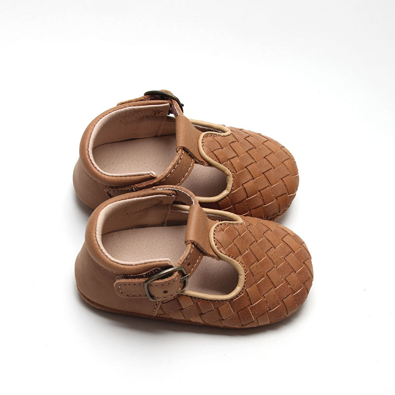 Nisolo Woven Soft Sole T-Bar Walnut | Baby Baby, Toddler &amp; Kids Shoes